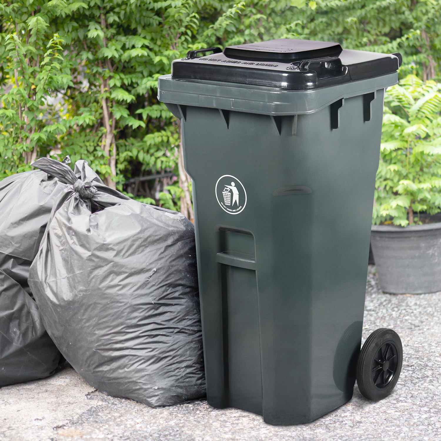 Amazon.com: Plexon 32 Gallon Rollout Trash Can with Lid - 37” H x